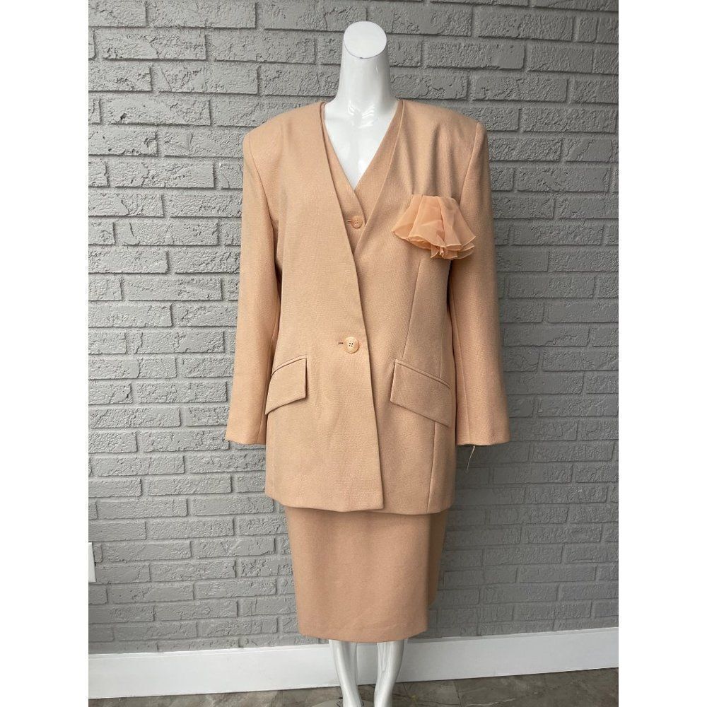 Kasper for ASL 3 Pcs Skirt Suit Set Size 14 - Picture 2 of 12